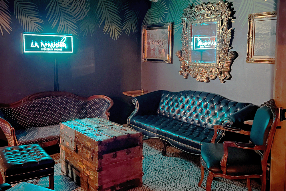 Speakeasy in the back of Mint to Be Mojito in Savannah, GA