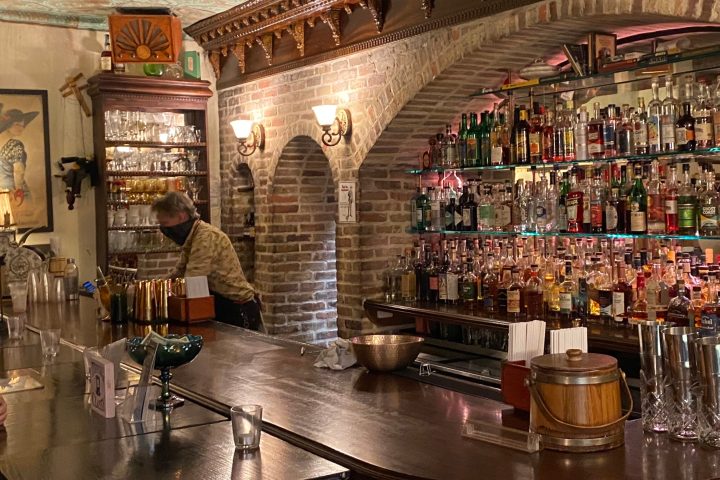 a group of people performing on a counter