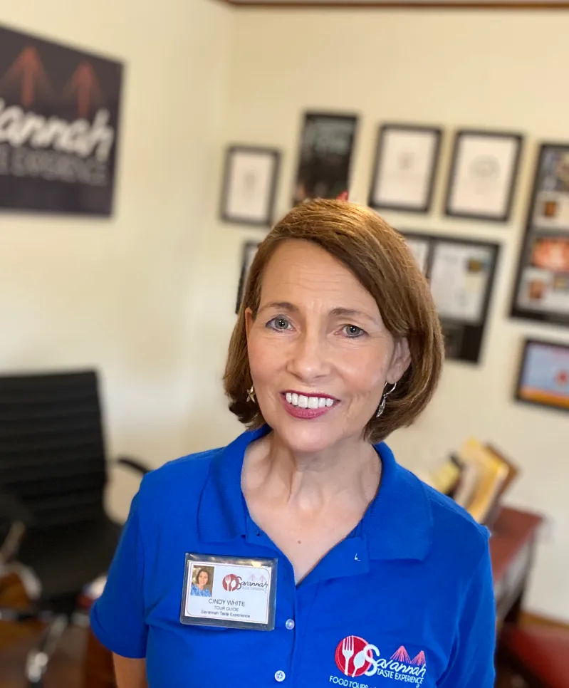 Cindy White a person in a blue shirt