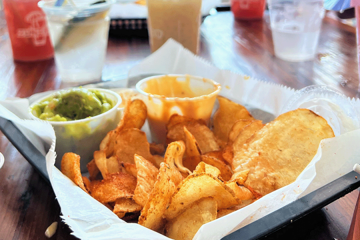 a tray of food on a table